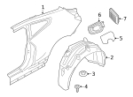 7147169847 - Body: Quarter Panel Splash Shield Nut for BMW Image