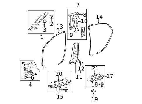 Interior Trim - Pillars for 2008 Toyota Avalon #0