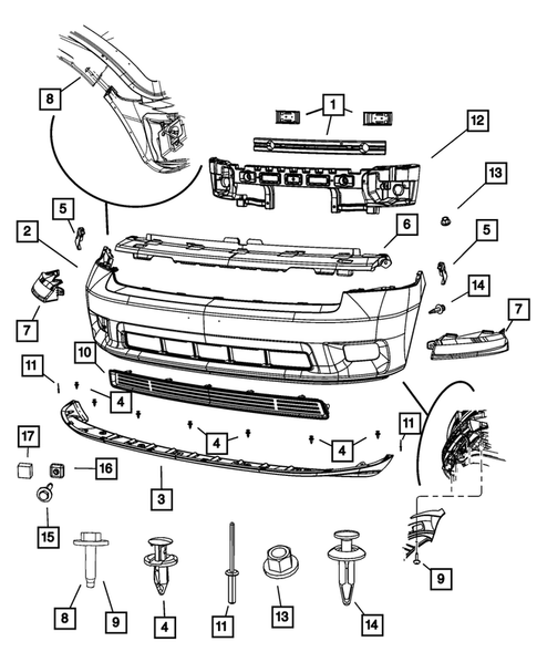 Front Bumper and Fascia for 2011 Ram 1500 #1
