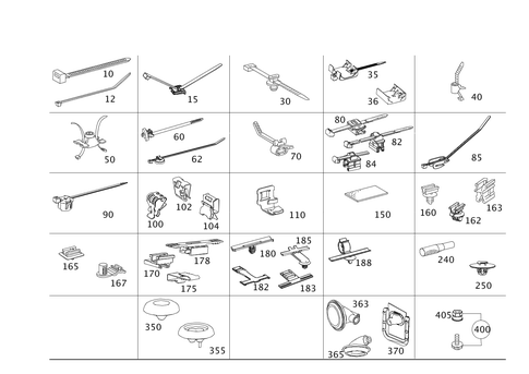 Cable Ties, Cable Fastening Parts and Grommets for 2009 Mercedes-Benz C300 #0