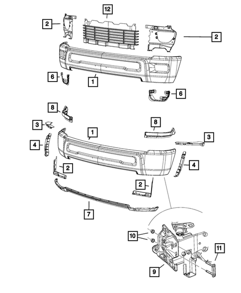 Front Bumper and Fascia for 2018 Ram 2500 #0