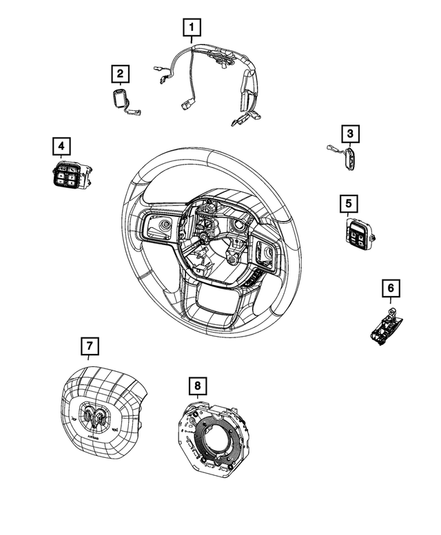 68449242AA - Electrical: Steering Wheel Wiring for Mopar Image