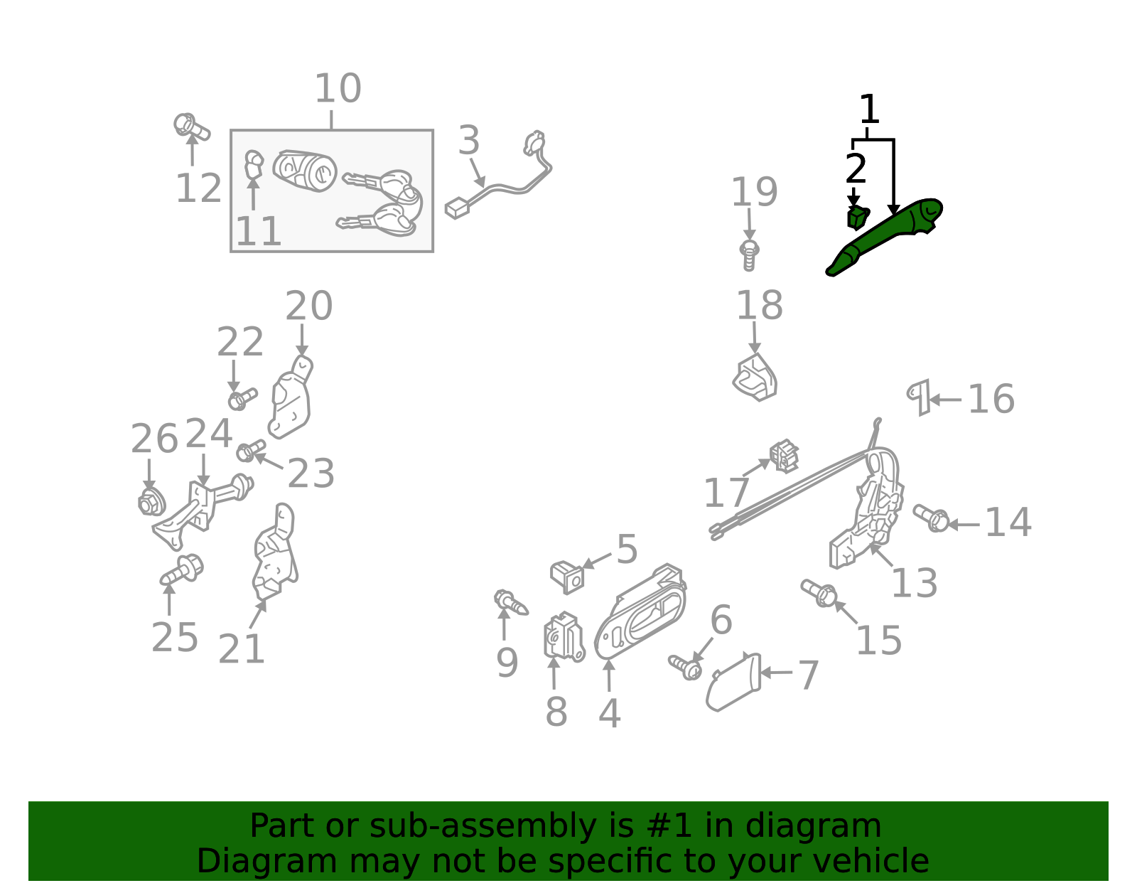 TD13-58-410D - Exterior Door Handle - 2007-2011 Mazda CX-9 | Mazda