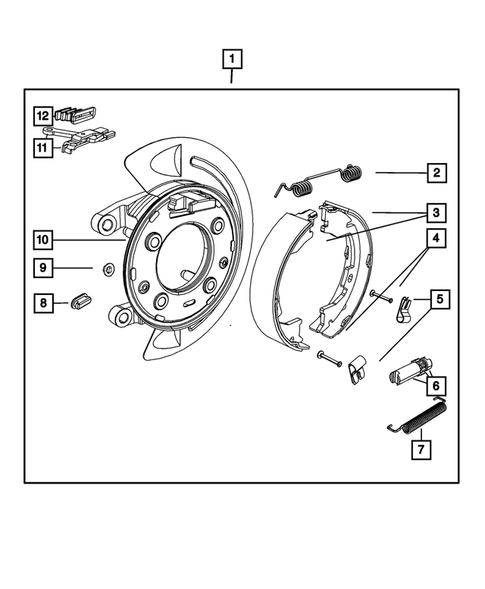 Parking Brake Lever, Cables, and Rear Disc Park Brake Assembly for 2012 Ram 2500 #1