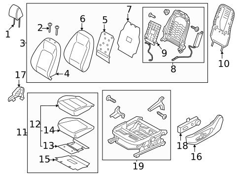 Driver Seat Components for 2023 Hyundai Elantra #2