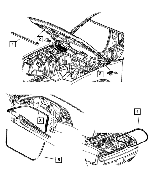Body Structure Welds, Weatherstrips, Seals, Sealers and Adhesives for 2016 Dodge Challenger #0
