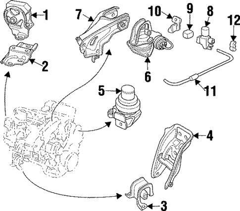 Engine & Trans Mounting for 1998 Acura CL #0