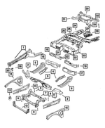 68504488AA - Frame, Bumper and Fascia: Front Side Rail Front Rail, Right for Mopar Image image