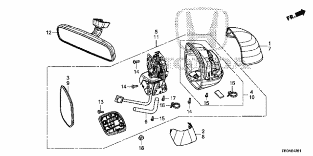 Mirror (2) for 2013 Honda Civic #0