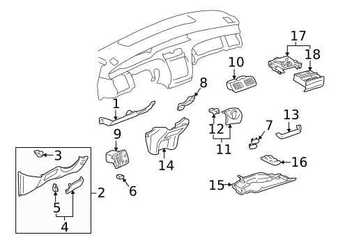 Instrument Panel Components for 2003 Toyota Avalon #1