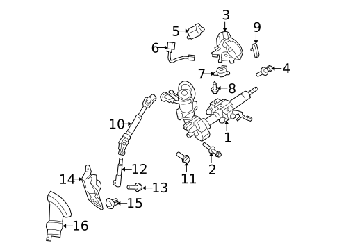 Steering Column Assembly for 2012 Scion xB #0