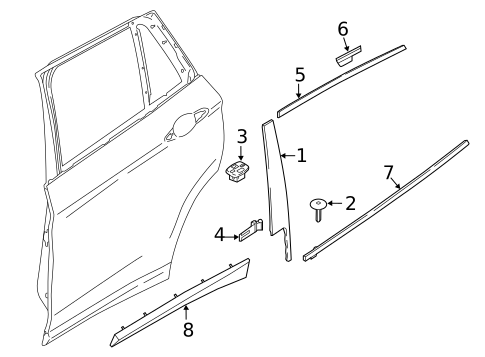 Exterior Trim - Rear Door for 2022 BMW X1 #0