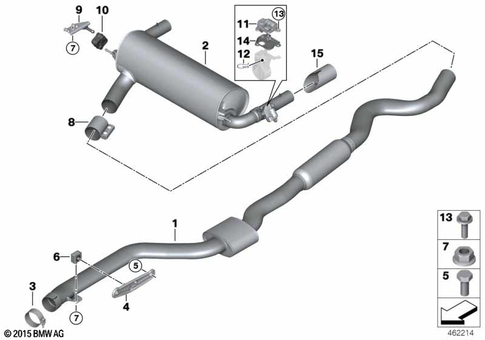Exhaust System, Rear for 2017 BMW 340iX #0
