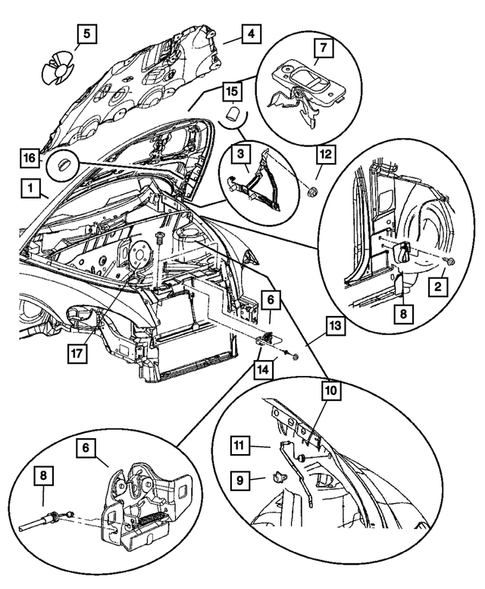 Hood and Hood Release for 2008 Chrysler PT Cruiser #0