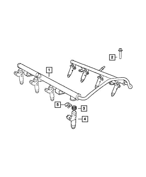 Fuel Rail and Injectors for 2010 Dodge Dakota #0