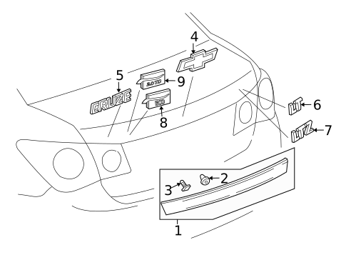 Exterior Trim - Trunk for 2016 Chevrolet Cruze Limited #0