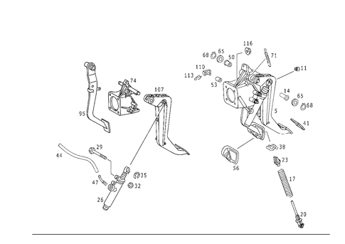 Pedal Assembly with Bearing for 2001 Mercedes-Benz ML430 #0