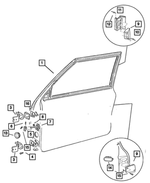 55235906AC - Doors and Related Parts: Front Door, Right for Mopar Image