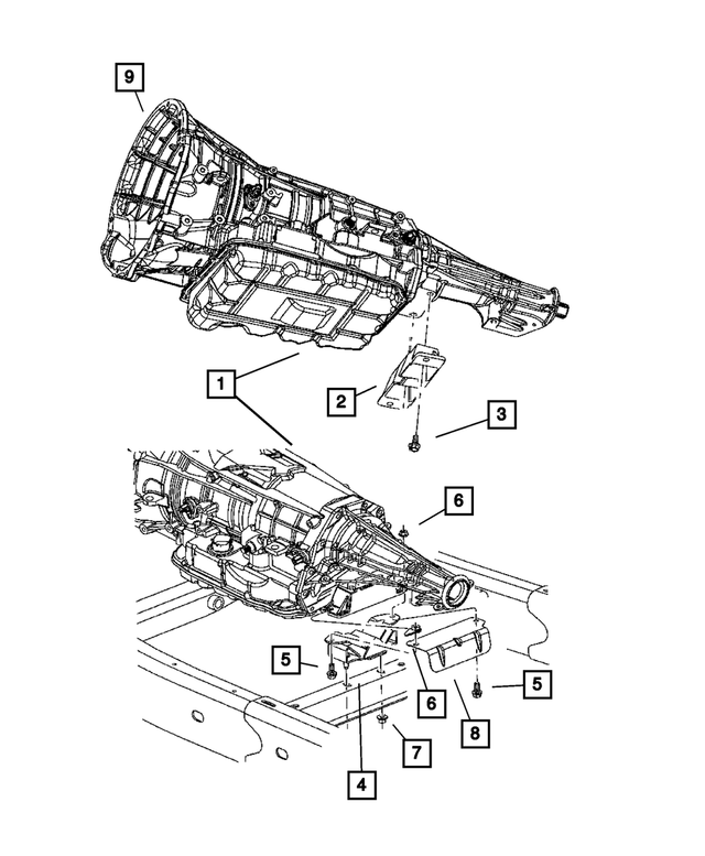 52021777AB - Engine Mounting: Transmission Mount Bracket for Mopar Image