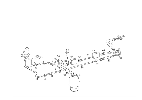 Front & Rear Line Arrangement in Case of Self-Levelling Device for 1993 Mercedes-Benz 500SEL #0