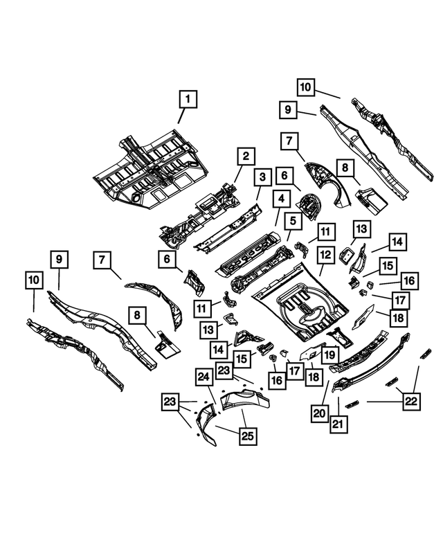 68043170AC - Body Sheet Metal Except Doors: Rear Suspension Crossmember for Mopar Image image