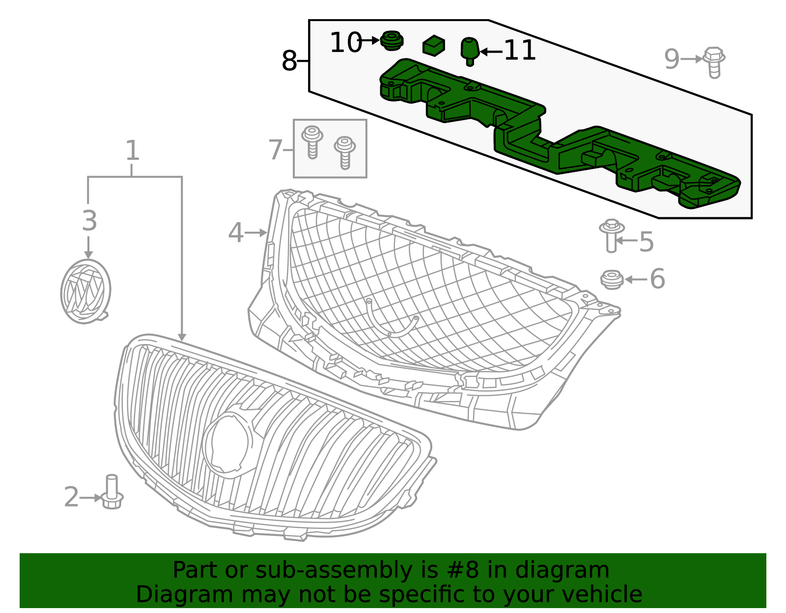 2012-2017 Buick Verano Front Bumper Fascia Center Support 22771024 GM ...