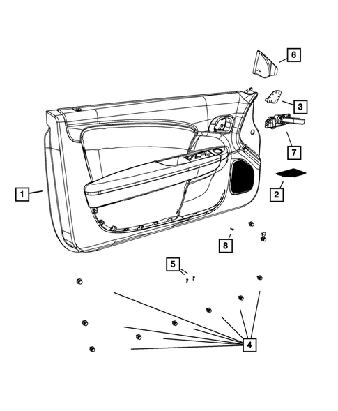 Door Trim Panels-Front and Rear for 2011 Chrysler 200 #0