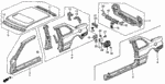 66530SM4010ZZ - Body/Air Conditioning: SKIRT, L. RR. PANEL (UPPER) for Honda Image image