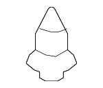 9046707214 - Body: Splash Shield Clip for Lexus: CT200h, ES250, ES300h, ES350, GS F, GS Turbo, GS200t, GS300, GS350, GS450h, GX550, HS250h, IS F, IS200t, IS250, IS300, IS350, IS500, LC500, LC500h, LS460, LS500, LS500h, LS600h, LX570, LX600, LX700h, NX200t, NX250, NX300, NX300h, NX350, NX350h, NX450h+, RC F, RC200t, RC300, RC350, RX350, RX350h, RX350L, RX450h, RX450h+, RX450hL, RX500h, TX350, TX500h, TX550h+, UX200, UX250h, UX300h Image