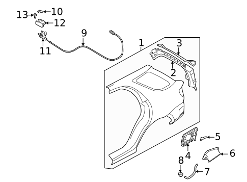 Quarter Panel & Components for 2005 Saab 9-2X #0