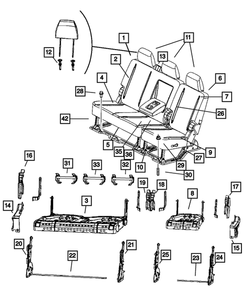Rear Seats - Second Row for 2010 Dodge Ram 3500 #2