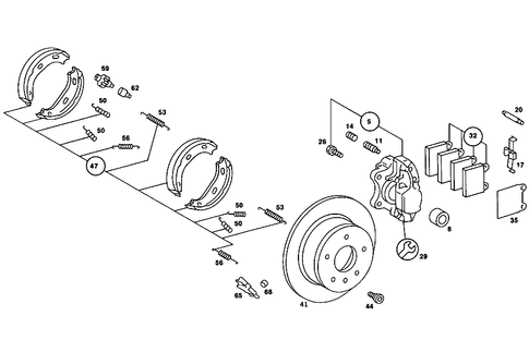 Rear Wheel Brake for 1988 Mercedes-Benz 560SL #1