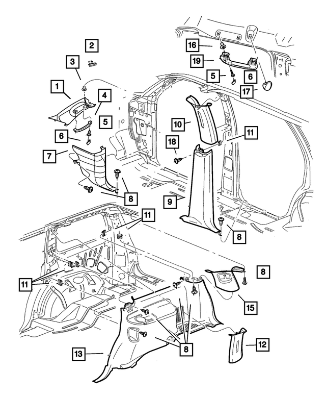5GP04WL5AE - Interior Trim: Quarter Trim Panel, Right for Mopar Image image