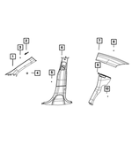 6RX97DX9AB - Interior Trim: A Pillar Molding, Left for Mopar Image image