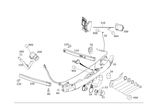 204540861364 - Trailer Hitch: Electrical Wiring Harness for Mercedes-Benz Image image