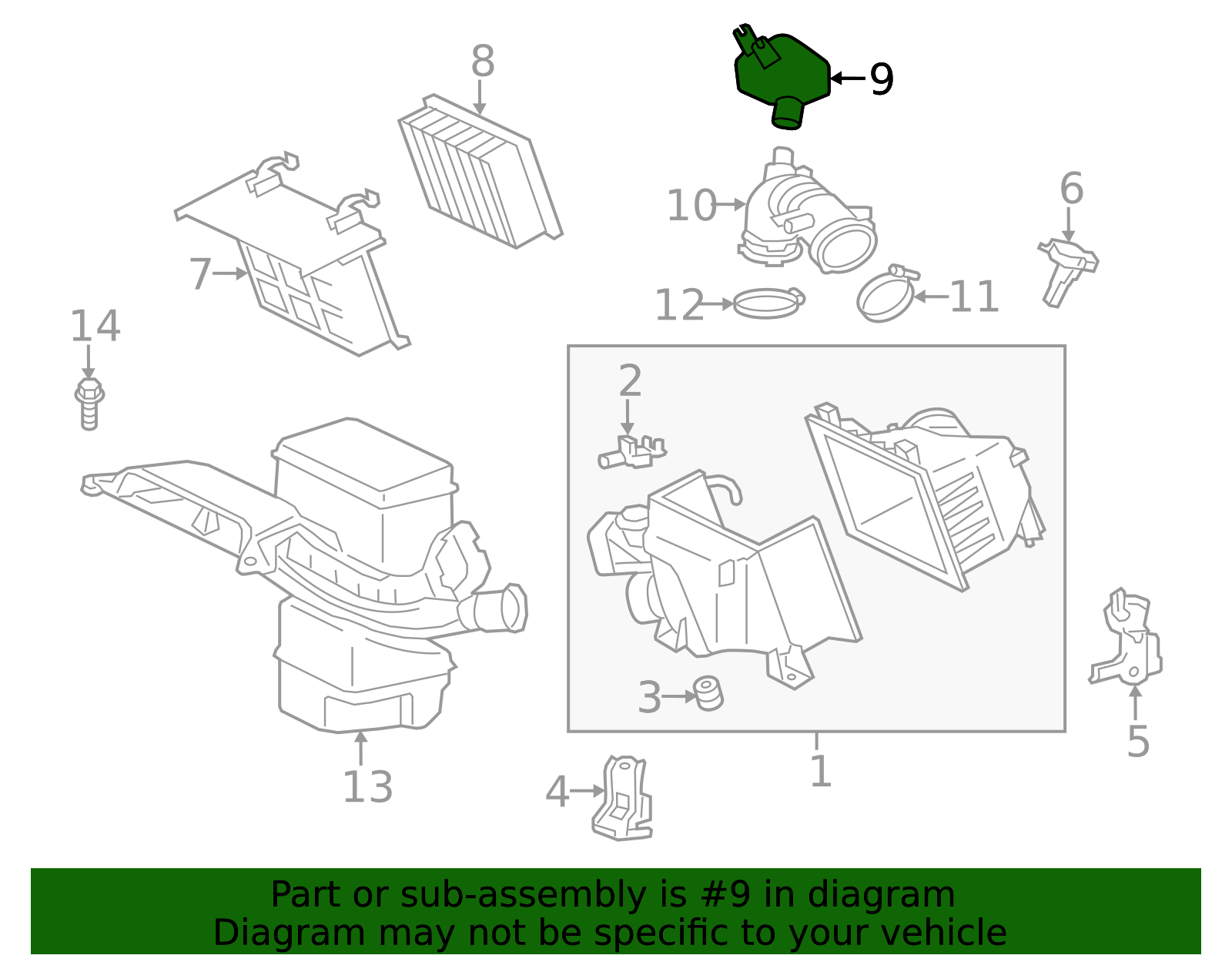 2011-2012 Toyota Sienna Engine Air Intake Resonator 17893-0V050 ...