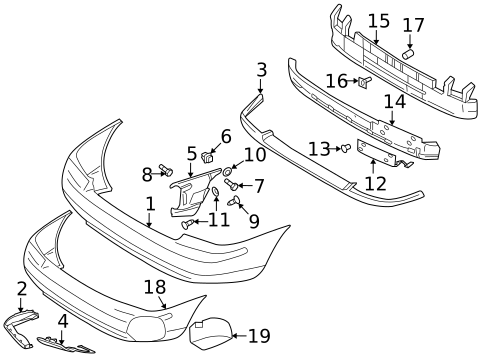 Bumper & Components - Rear for 2004 Volvo S60 #0