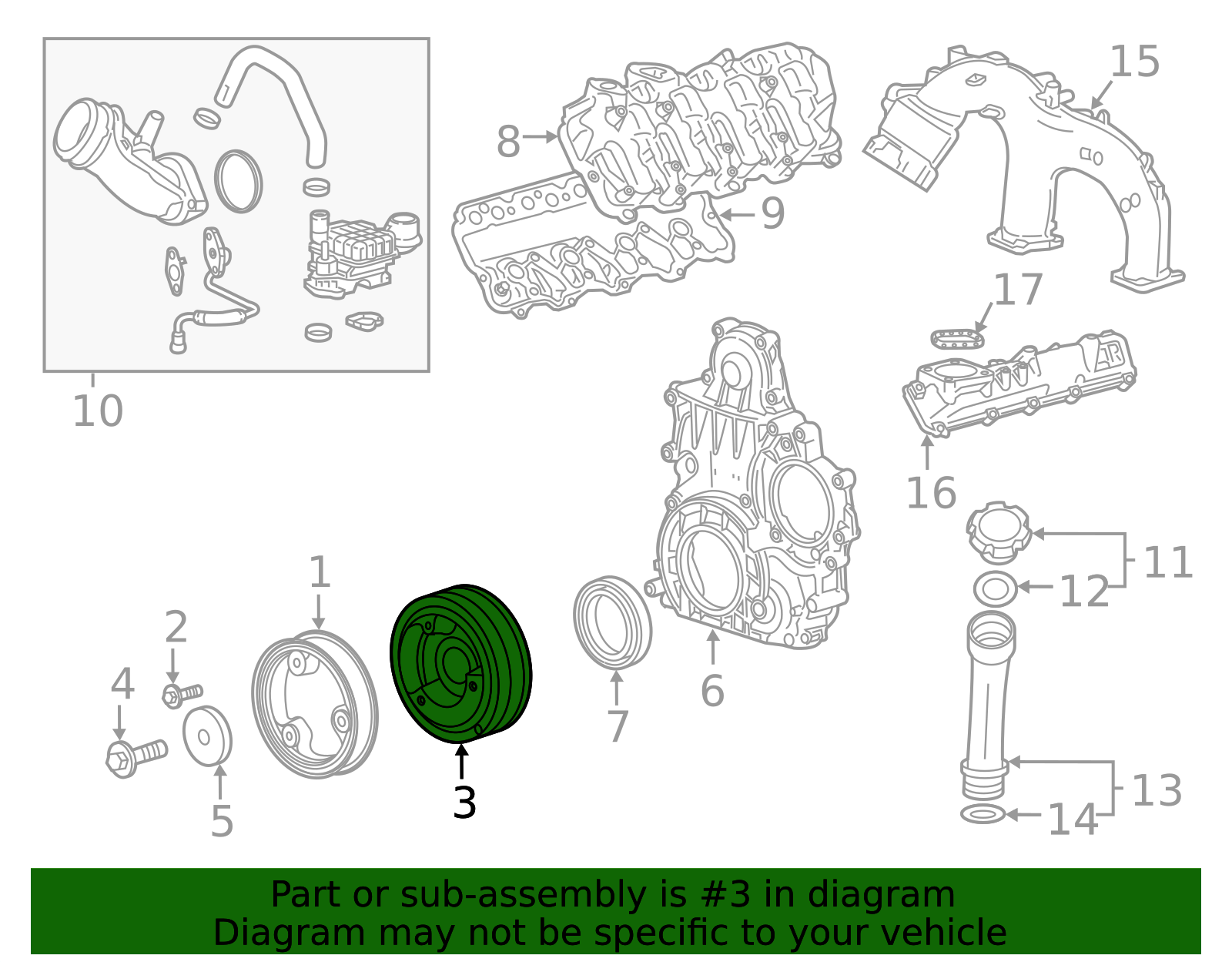 thumbnail image 2 of AM Autoparts Engine Crankshaft Vibration Damper - Fits Buick, Cadillac, Chevrolet, GMC, Saturn (2007-2020) 2 of 6