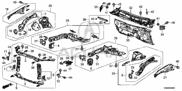 Front Bulkhead - Dashboard for 2015 Acura ILX #0