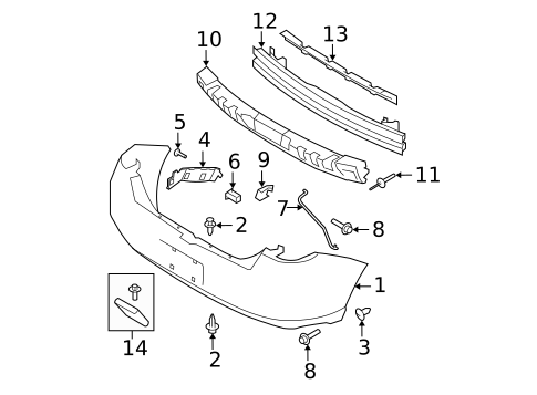 Bumper & Components - Rear for 2008 Ford Focus #0