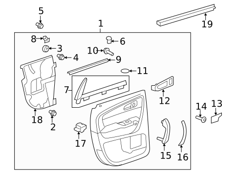 Interior Trim - Rear Door for 2017 GMC Acadia Limited #0