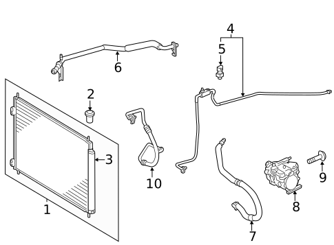 Condenser, Compressor & Lines for 2012 Toyota Prius C #0