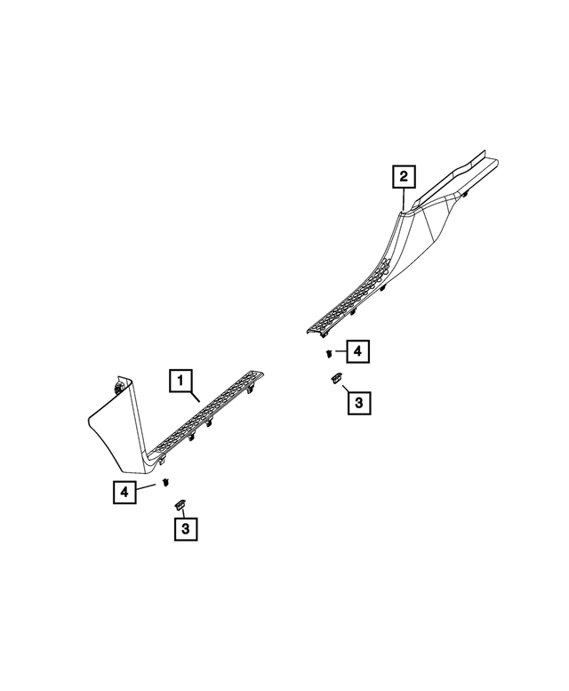 1DX68HL1AD - Interior Trim: Scuff Panel, Right for Mopar Image
