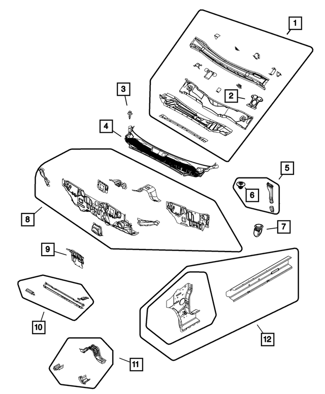 « 5076102AO – Body Sheet Metal Except Doors : Auvent Panneau pour Mopar Image »