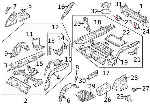 Rear Body for 2011 BMW 128i #1