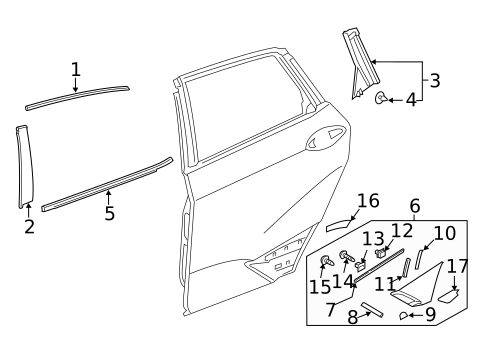 Exterior Trim - Rear Door for 2020 Honda Clarity #0