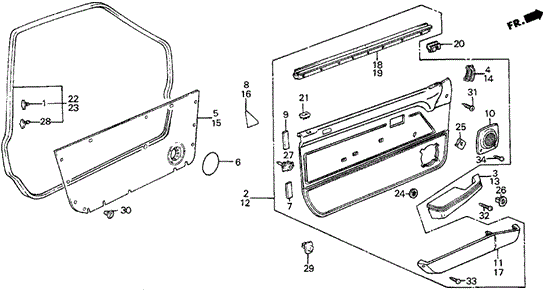 Front Door Lining for 1984 Honda Wagovan #0