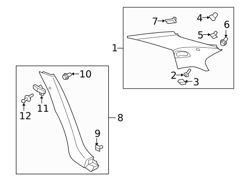 Interior Trim - Quarter Panels for 2008 Cadillac CTS #0