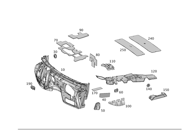 1666820928 - Trim: Dampening, Firewall for Mercedes-Benz: GL350, GL450, GL550, GL63 AMG, GLE300d, GLE350, GLE400, GLE43 AMG, GLE450 AMG, GLE550e, GLE63 AMG, GLE63 AMG S, GLS350d, GLS450, GLS550, GLS63 AMG, ML250, ML350, ML400, ML550, ML63 AMG Image image