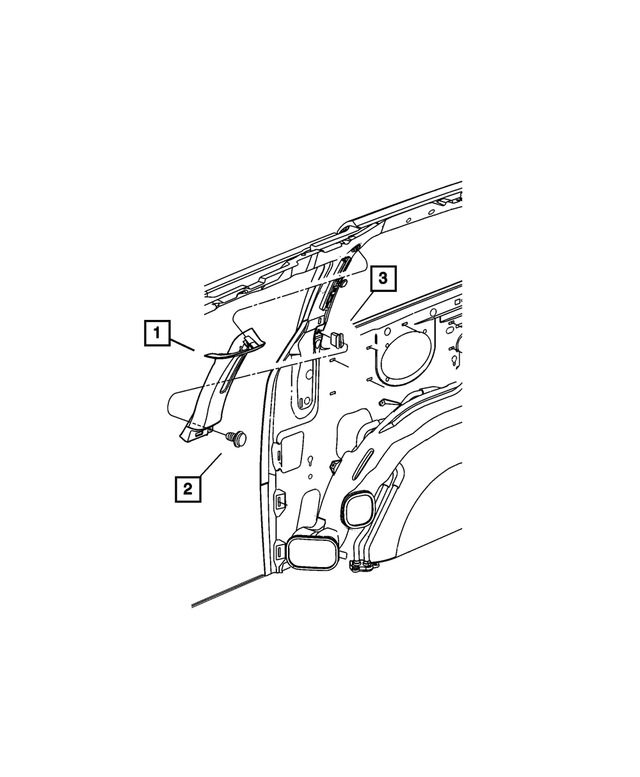 UA60BD1AC - Interior Trim: C-pillar Molding, Right, Upper for Mopar Image